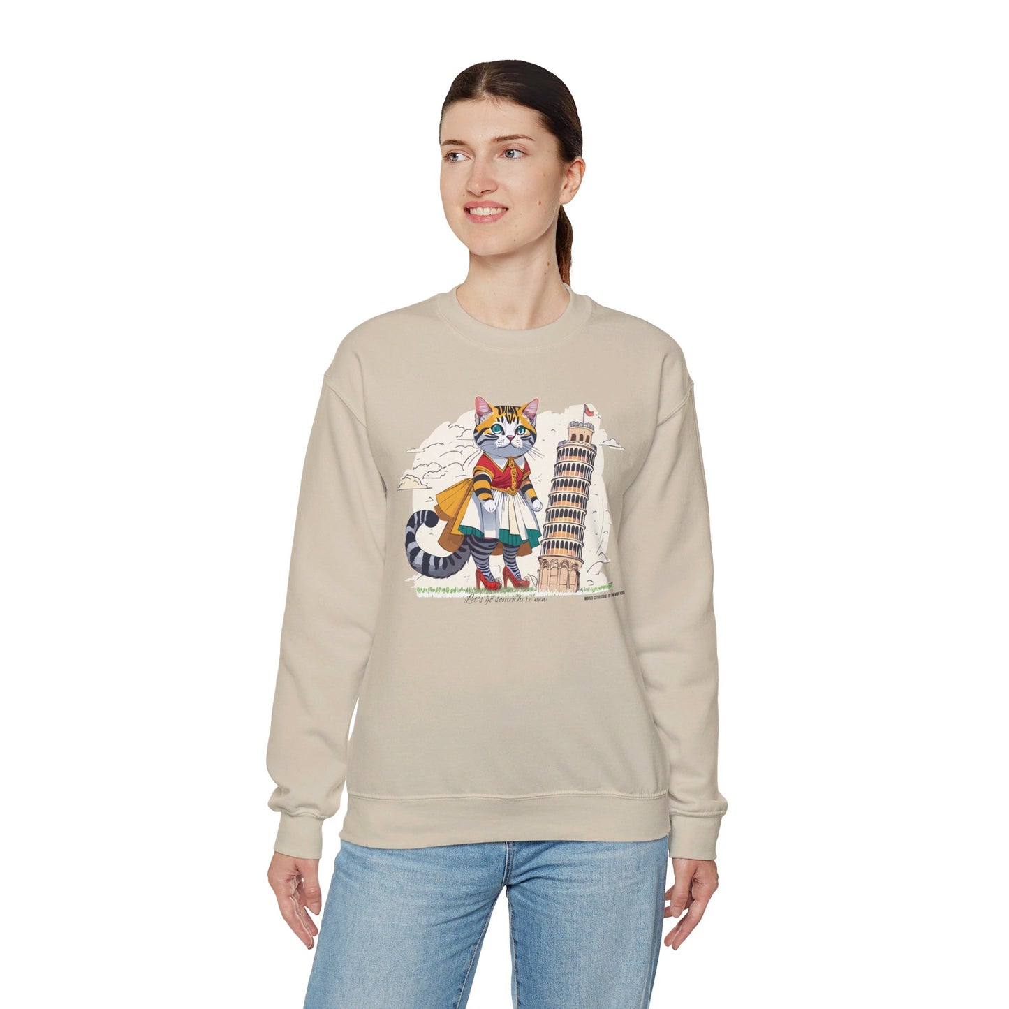 World Catventures - Pisa Tower Unisex Heavy Blend™ Crewneck Sweatshirt