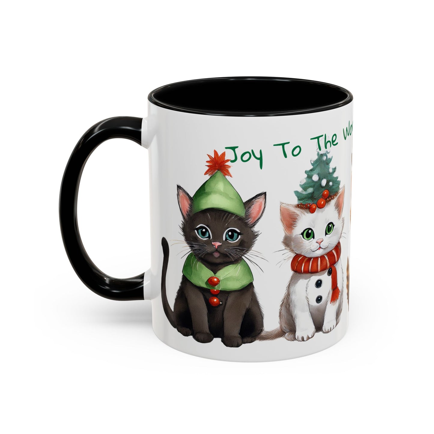 Joy To The World...Kitten Cats in Christmas Attire Singing Christmas Songs Accent Coffee Mug