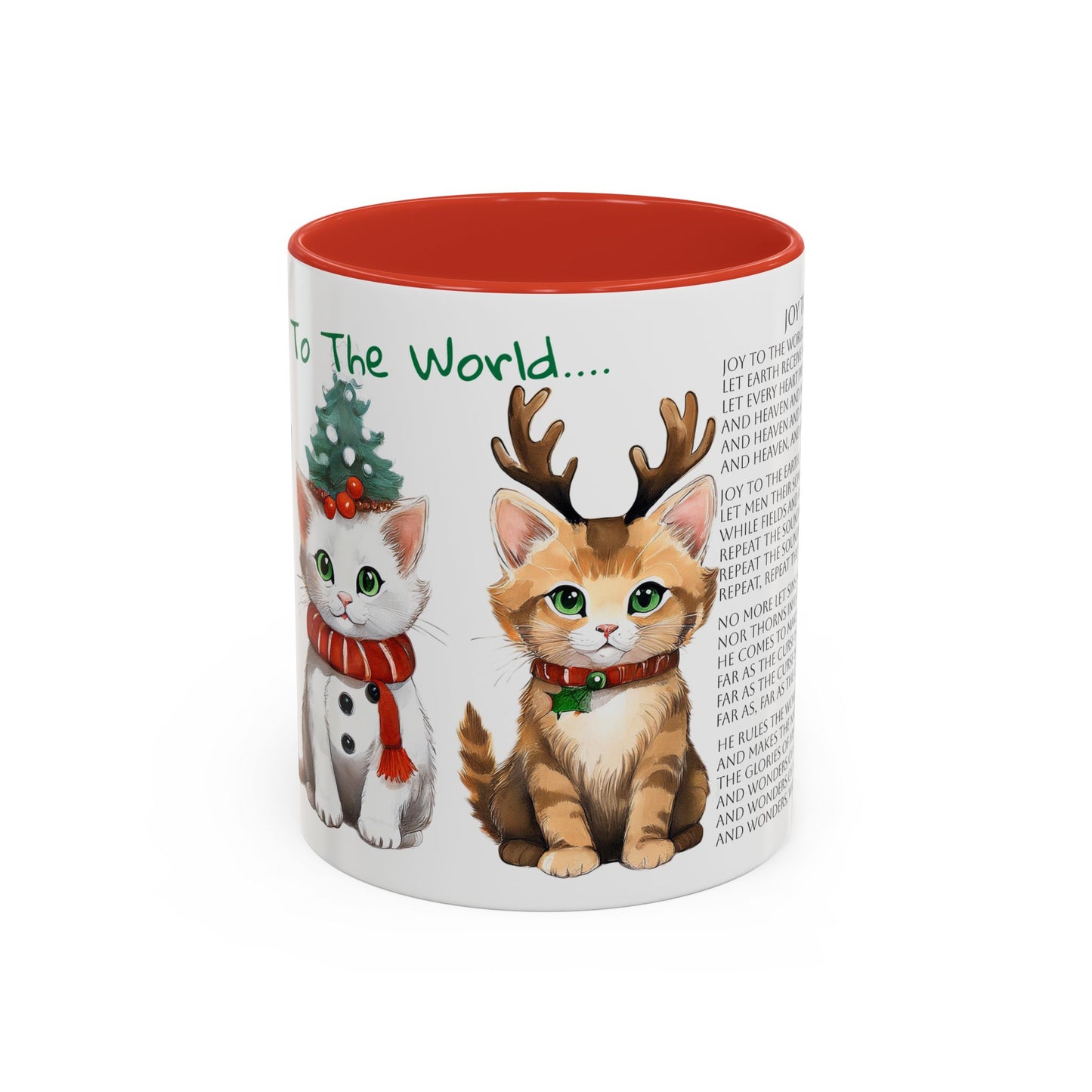 Joy To The World...Kitten Cats in Christmas Attire Singing Christmas Songs Accent Coffee Mug