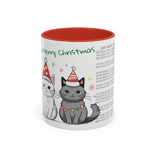 We Wish You A Merry Christmas...Lovely Ktten Cats Singing Christmas Songs Accent Coffee Mug