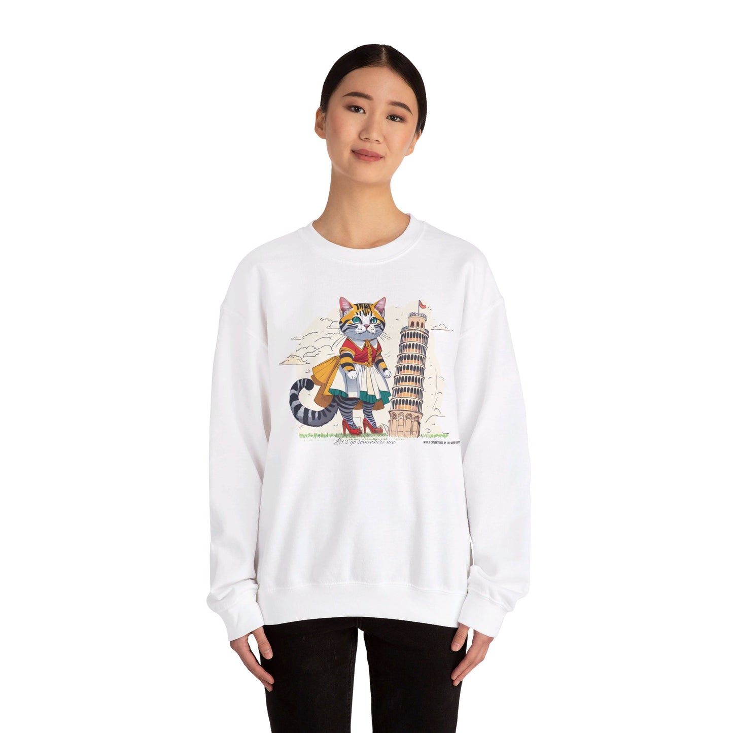 World Catventures - Pisa Tower Unisex Heavy Blend™ Crewneck Sweatshirt