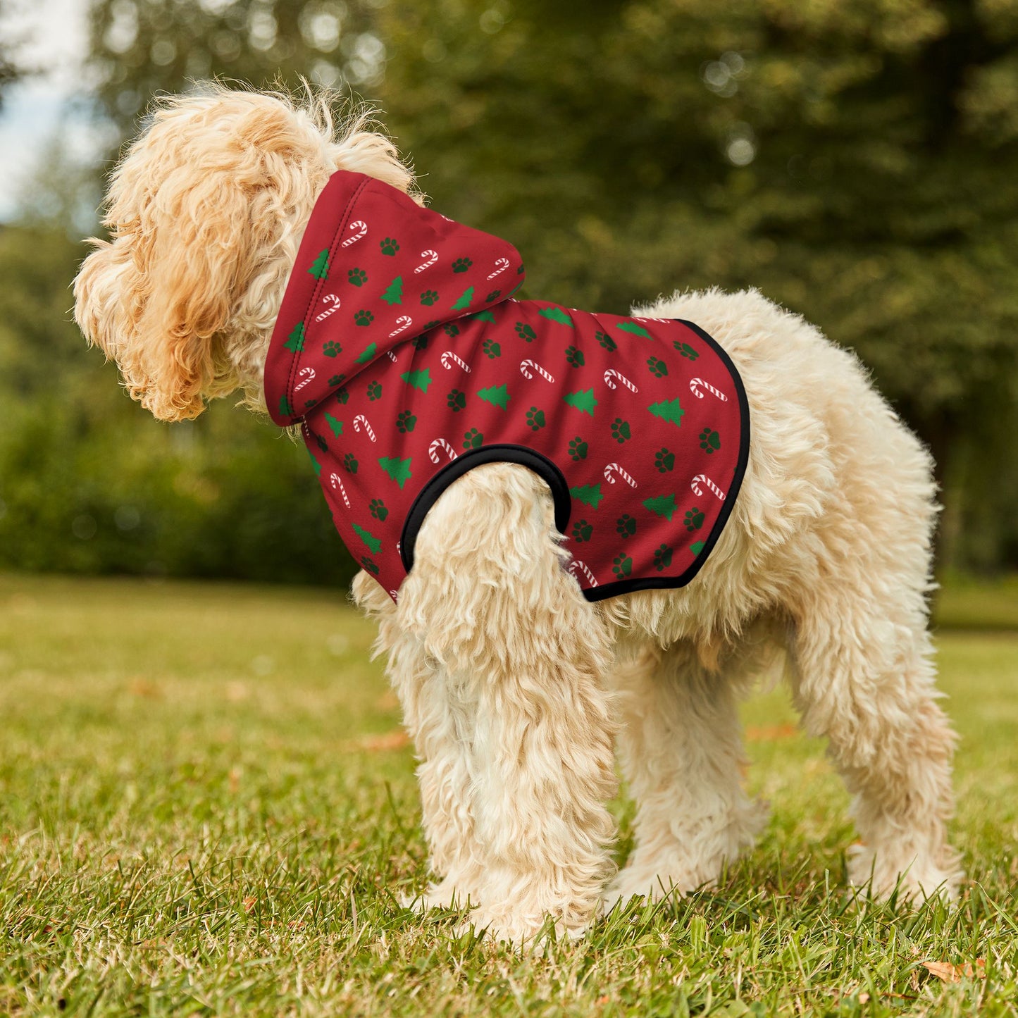 Christmas Tree and Paws Pet Hoodie