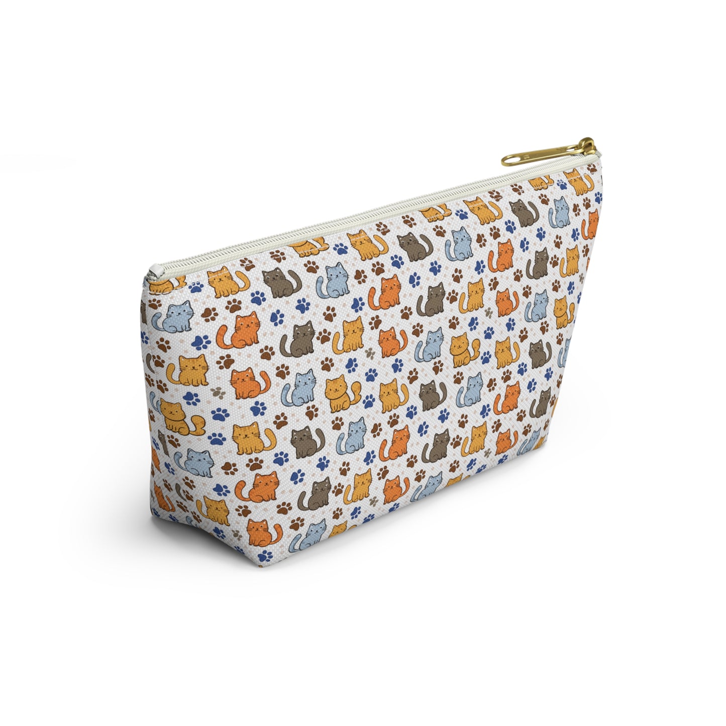 Kitten & Paw Print Cosmetic Pouch