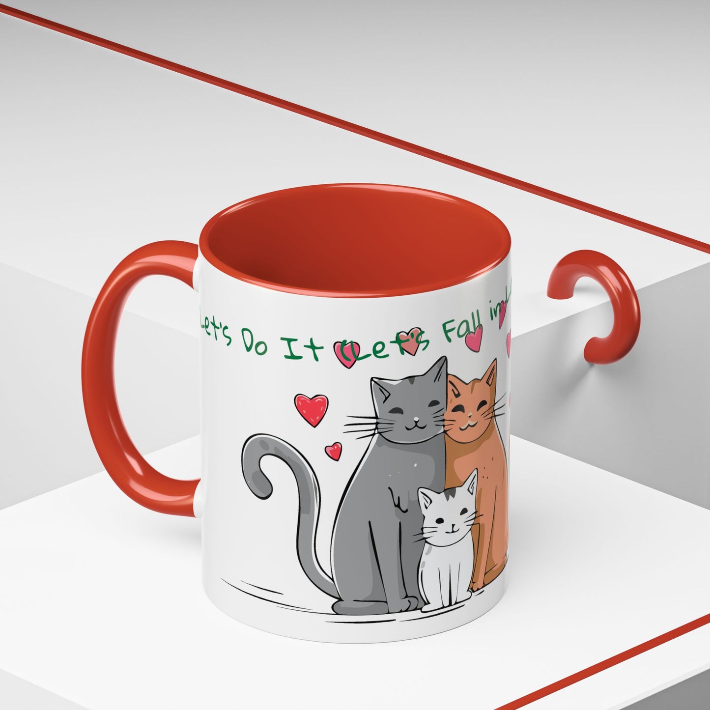 Let’s Do It (Let’s Fall in Love)...Lovely Kitten Cats Family Singing  Accent Coffee Mug