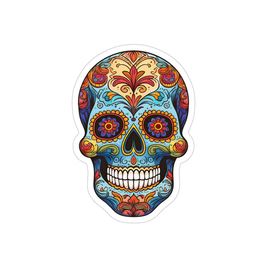 Dia de los Muertos / Day of The Dead Skull Transparent Die-Cut Stickers (Outdoor Approved)