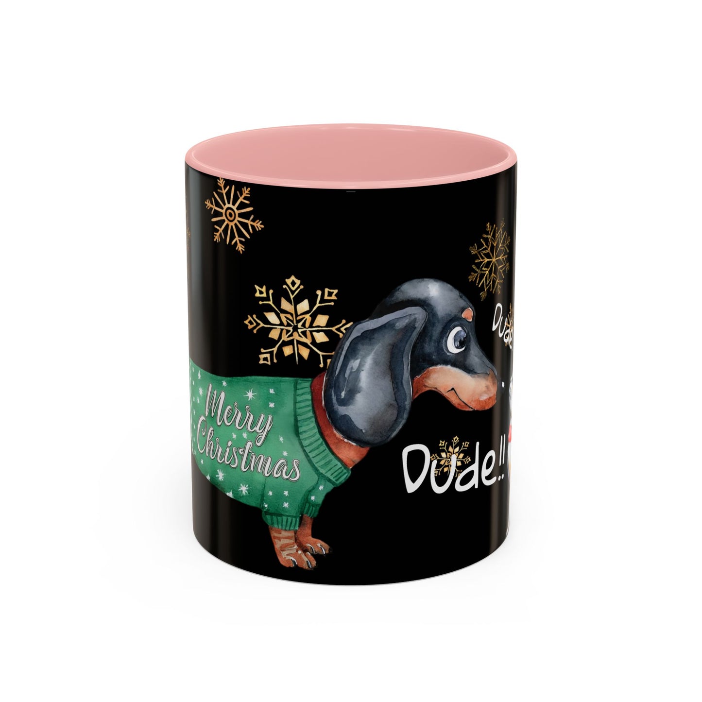 Dude! Dude!! Merry Christmas Accent Coffee Mug