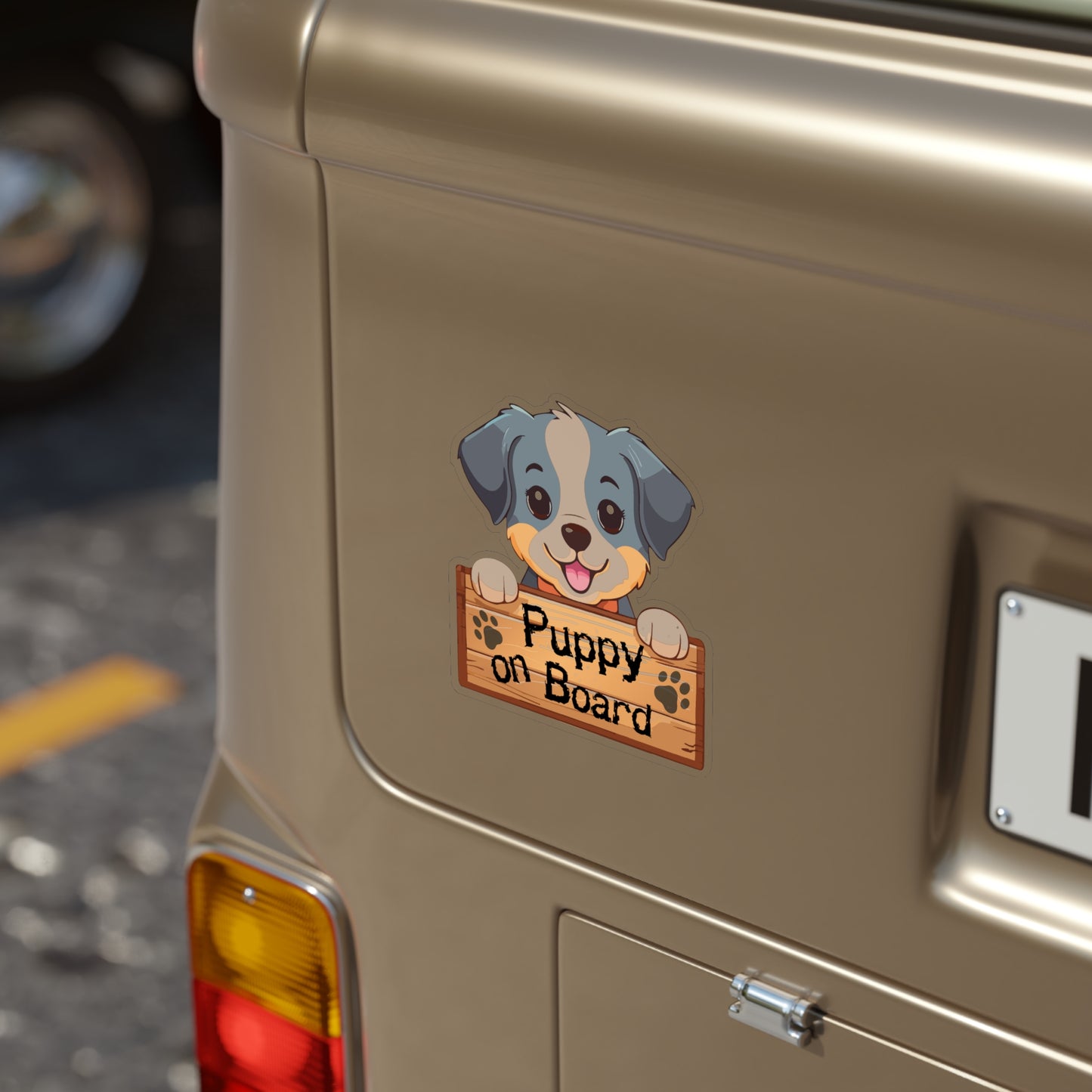 Puppy On Board - Transparent Die-Cut Sticker (Outdoor Approved)