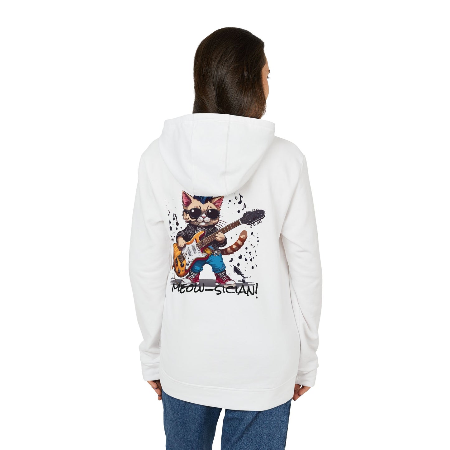 adidas Unisex Fleece - My Cat Is a Punk Rock ... Meow-sician! Hoodie