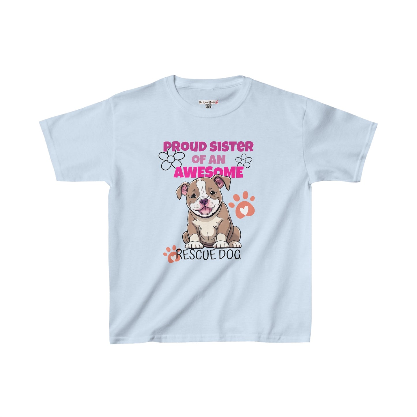 Proud Sister of An Awesome Pit Bull Rescue Dog - Kids Heavy Cotton™ Tee