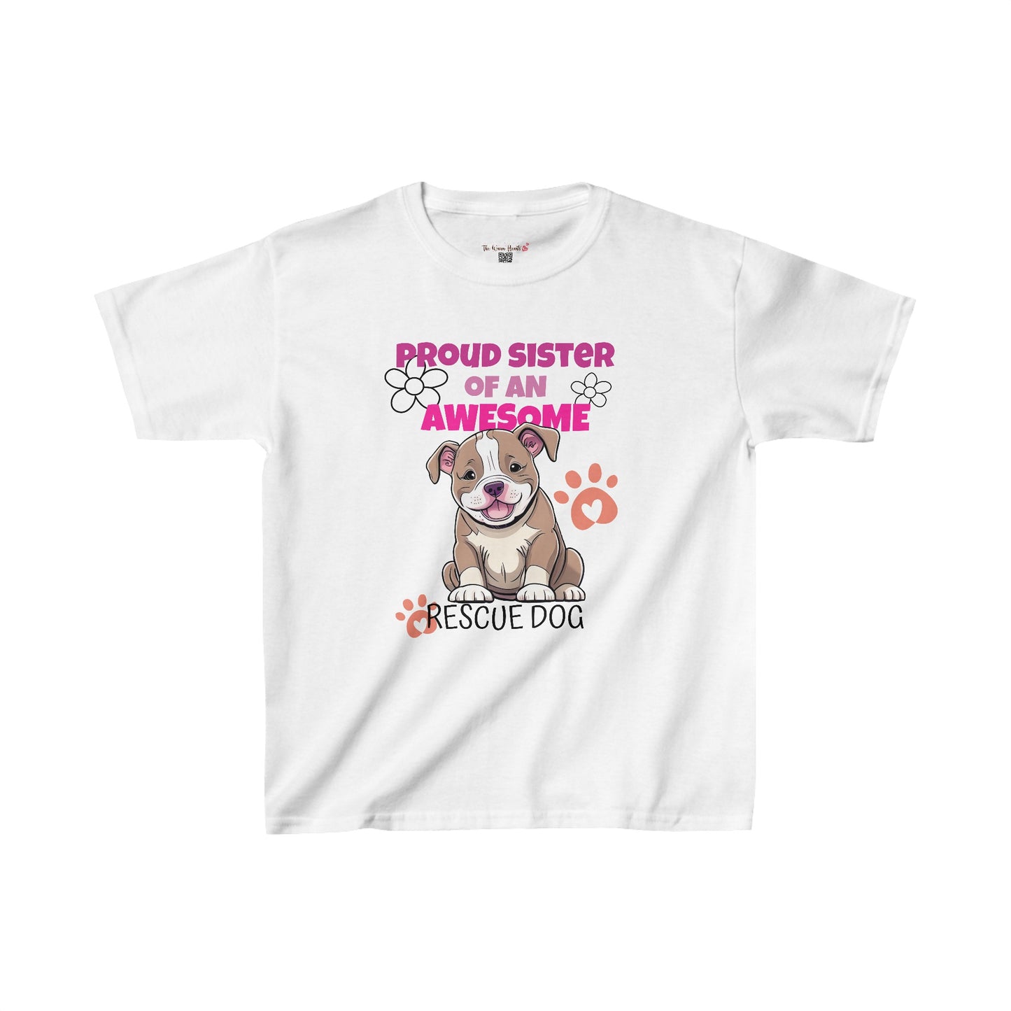 Proud Sister of An Awesome Pit Bull Rescue Dog - Kids Heavy Cotton™ Tee