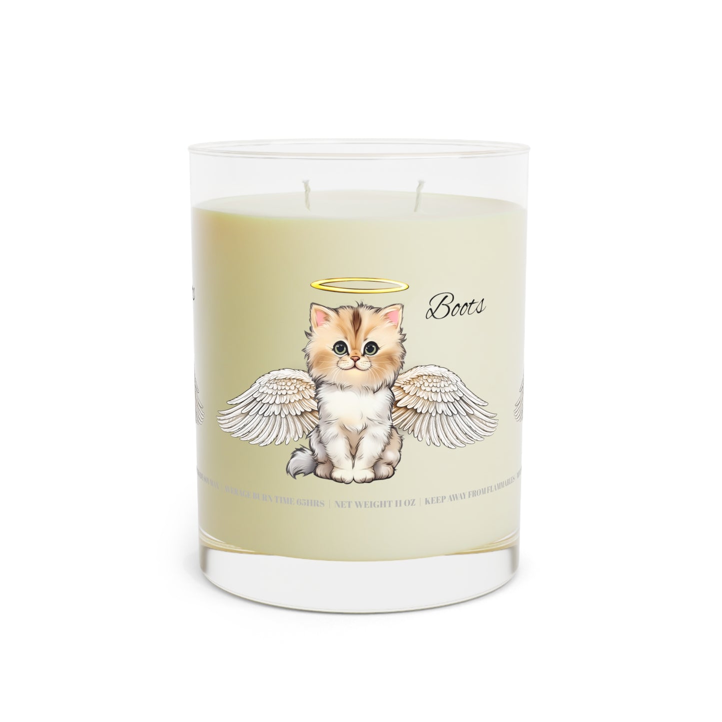 My Cat Angel - Personalized Custom Scented Soy Glass Candle