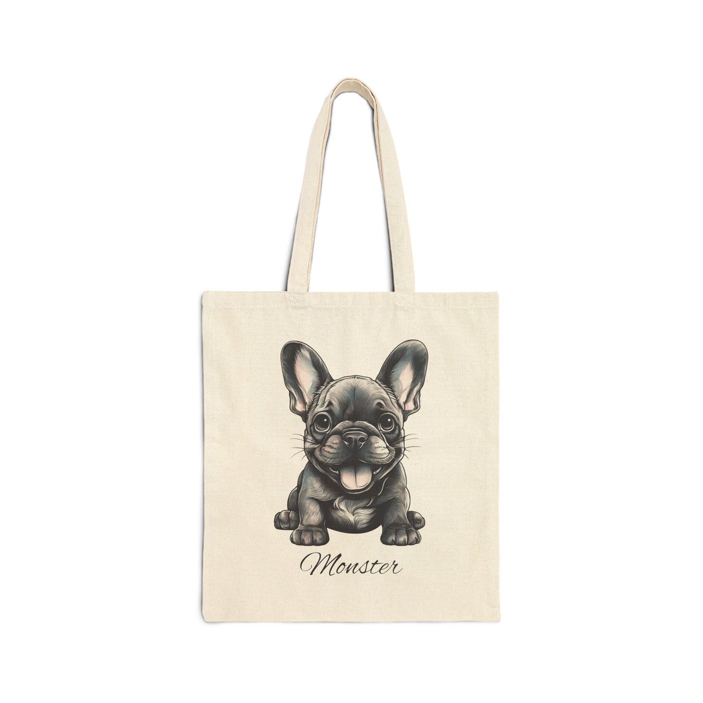 French Bulldog Personalized Custom Cotton Canvas Tote Bag