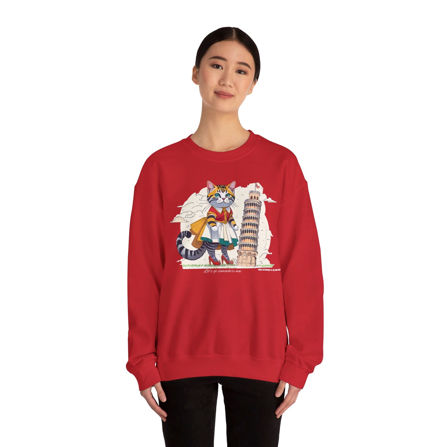 World Catventures - Pisa Tower Unisex Heavy Blend™ Crewneck Sweatshirt