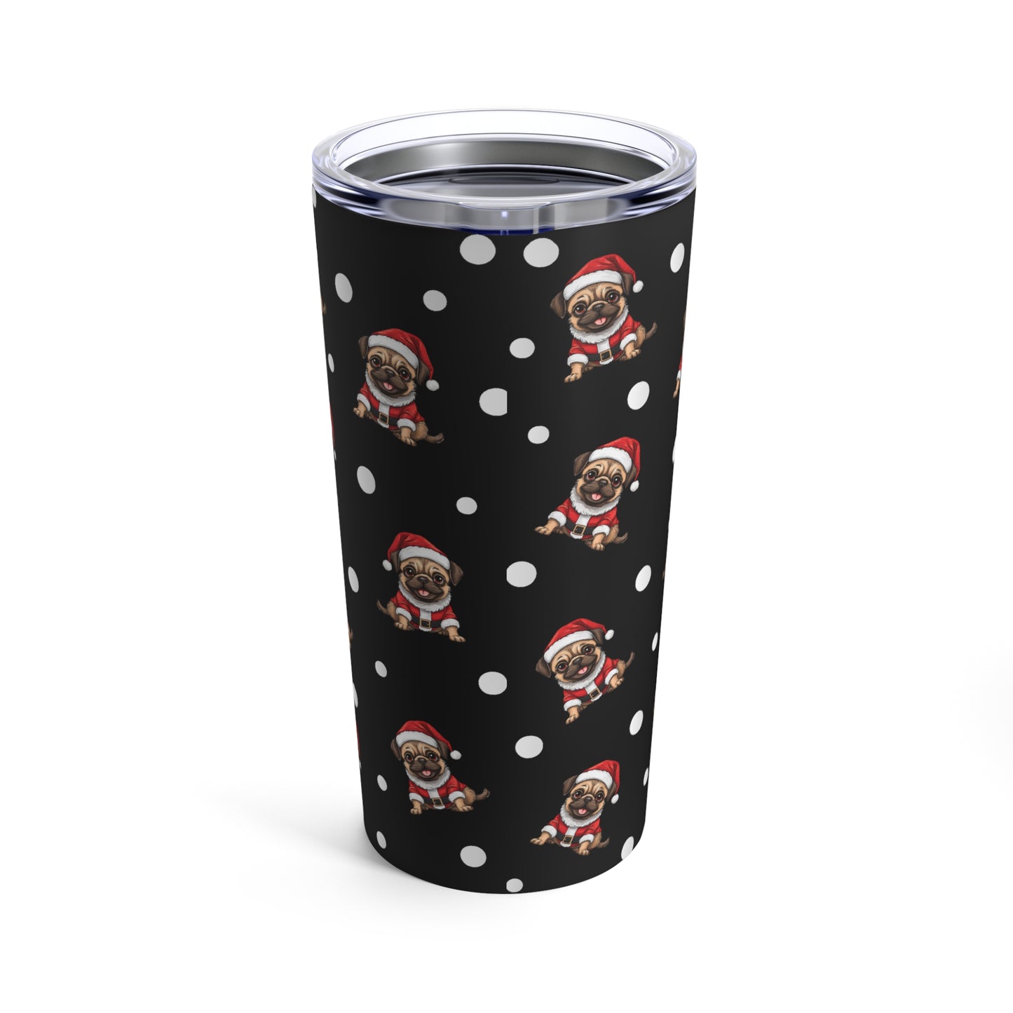 Lovely Little Pug in Santa Costume Christmas Tumbler