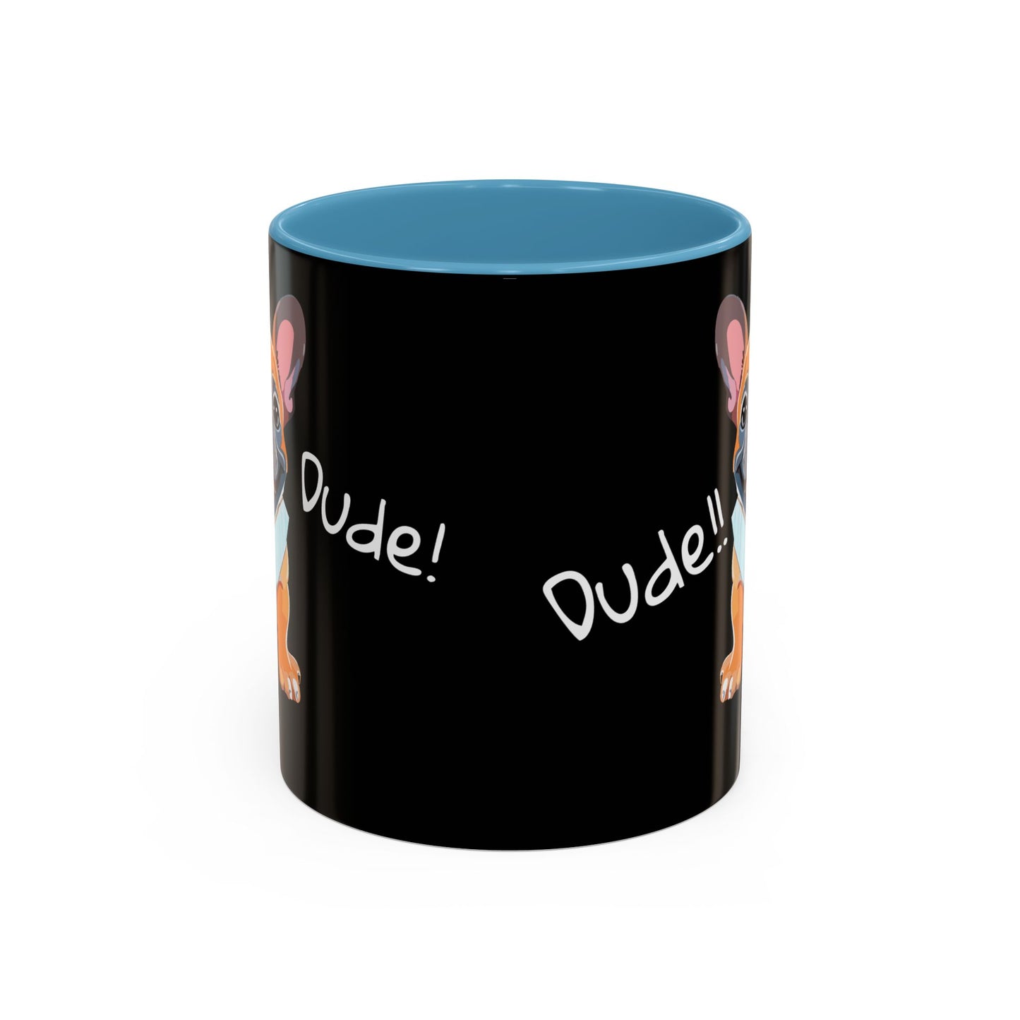 French Bulldog in Shirt & Tie - Dude! Dude!! Accent Coffee Mug