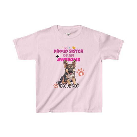 Proud Sister of An Awesome German Shepherd Rescue Dog - Kids Heavy Cotton™ Tee