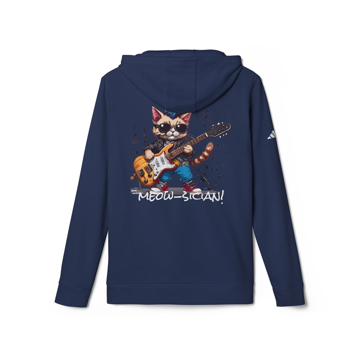 adidas Unisex Fleece - My Cat Is a Punk Rock ... Meow-sician! Hoodie