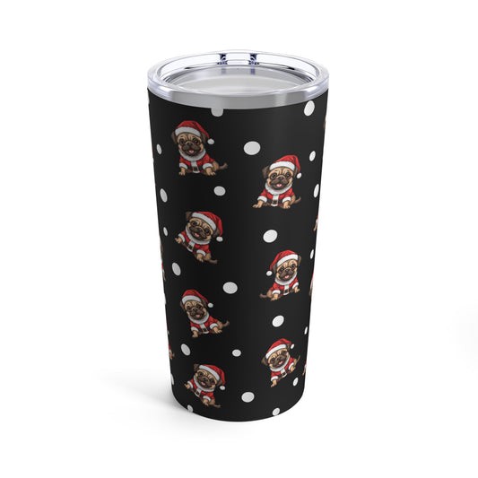 Lovely Little Pug in Santa Costume Christmas Tumbler