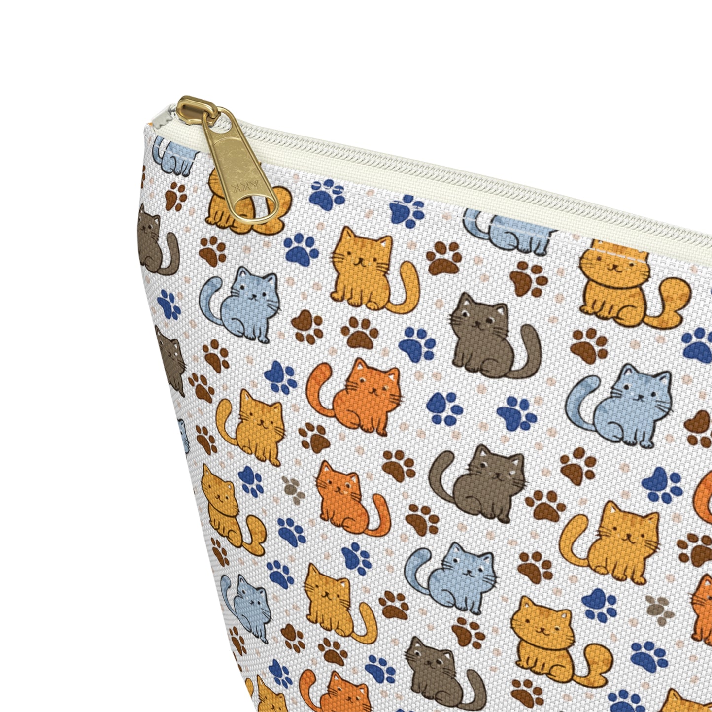 Kitten & Paw Print Cosmetic Pouch