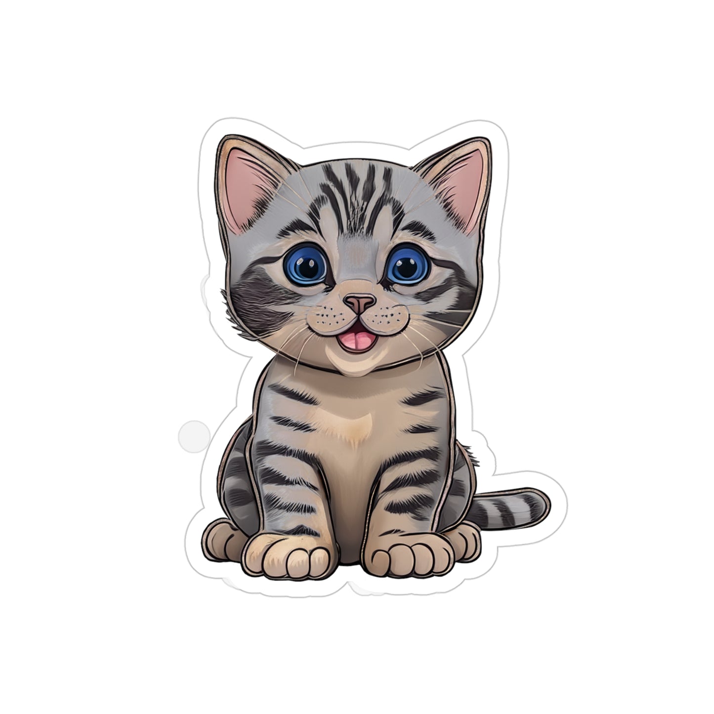 Cat & Kitten Lady - American Shorthair Transparent Die-Cut Sticker (Outdoor Approved)