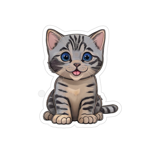 Cat & Kitten Lady - American Shorthair Transparent Die-Cut Sticker (Outdoor Approved)