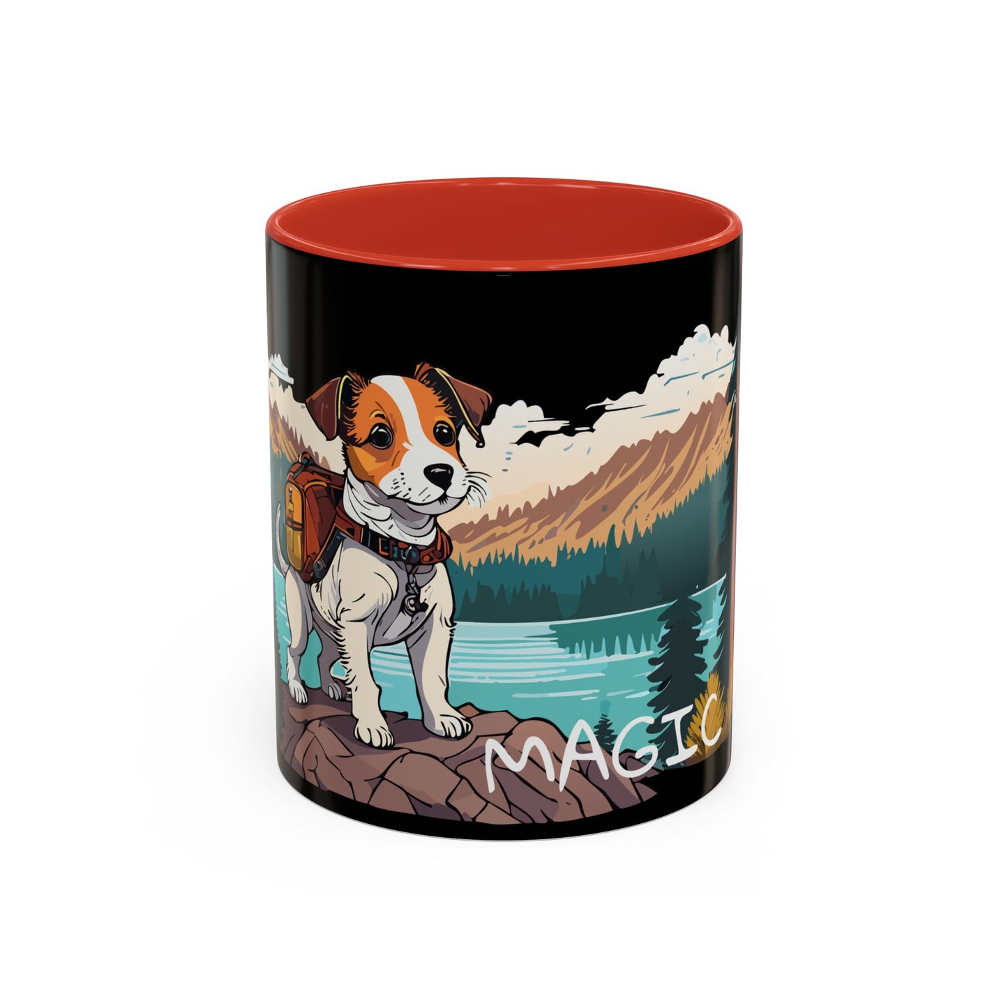 DogXplorer - Jack Russell Terrier Big Bear Lake Adventure Personalized Custom Accent Coffee Mug