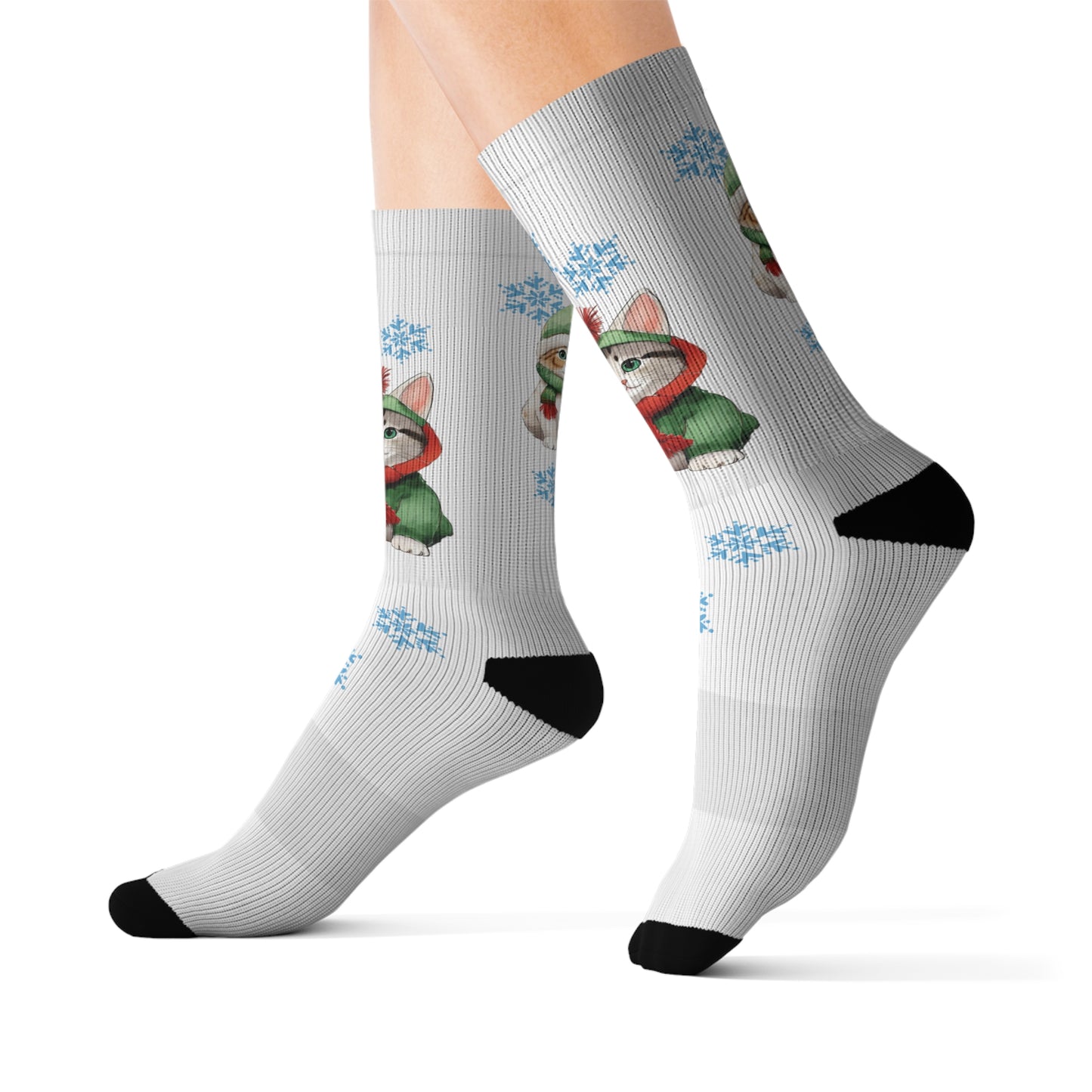 Cat Aries Snowflake Socks