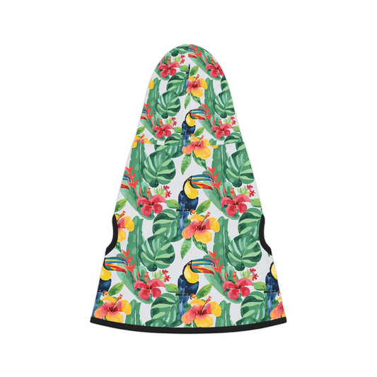 Toucan & Hibiscus Flowers  Pet Hoodie