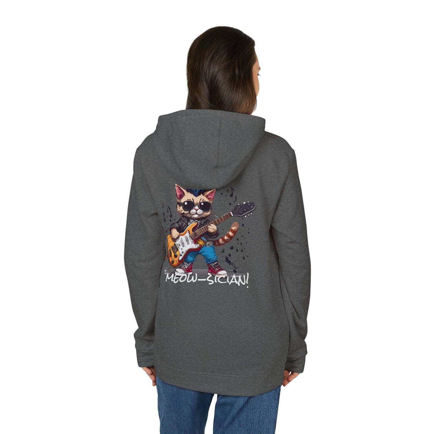 adidas Unisex Fleece - My Cat Is a Punk Rock ... Meow-sician! Hoodie