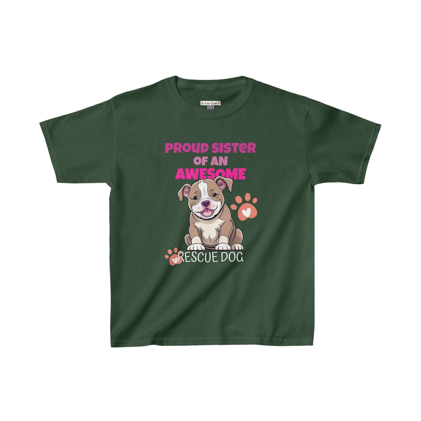 Proud Sister of An Awesome Pit Bull Rescue Dog - Kids Heavy Cotton™ Tee