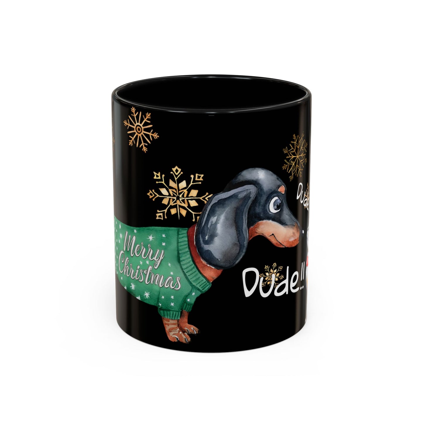 Dude! Dude!! Merry Christmas Accent Coffee Mug