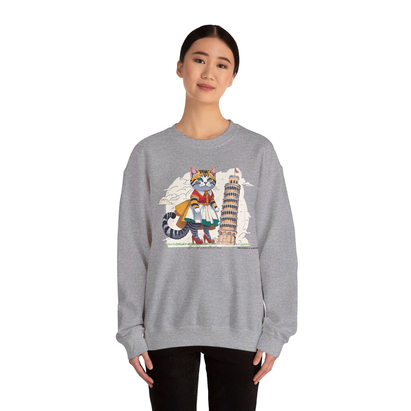 World Catventures - Pisa Tower Unisex Heavy Blend™ Crewneck Sweatshirt