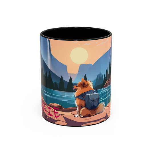 DogXplorer - Pomeranian Yosemite Adventure Personalized Custom Accent Coffee Mug