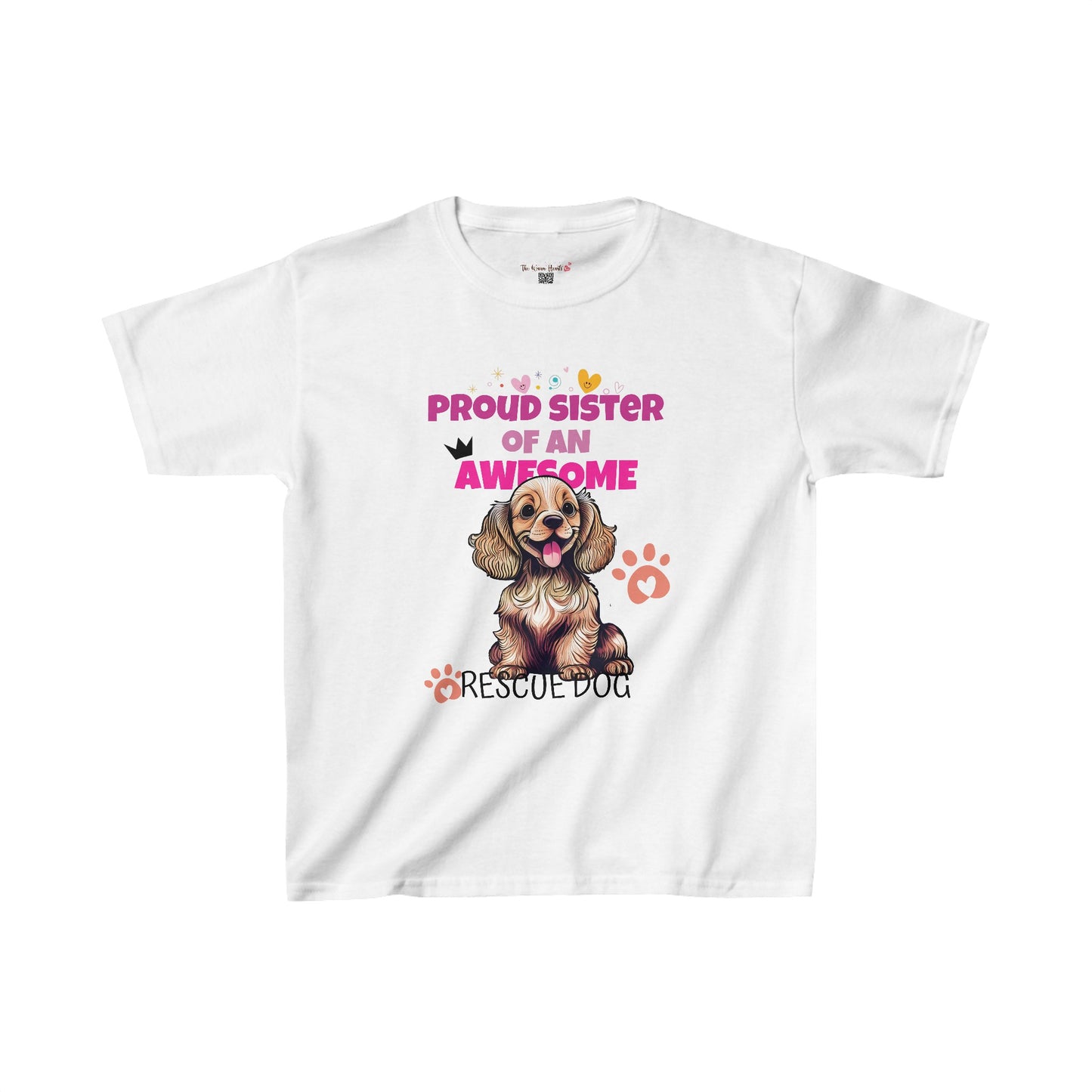 Proud Sister of An Awesome Cocker Spaniel Rescue Dog - Kids Heavy Cotton™ Tee