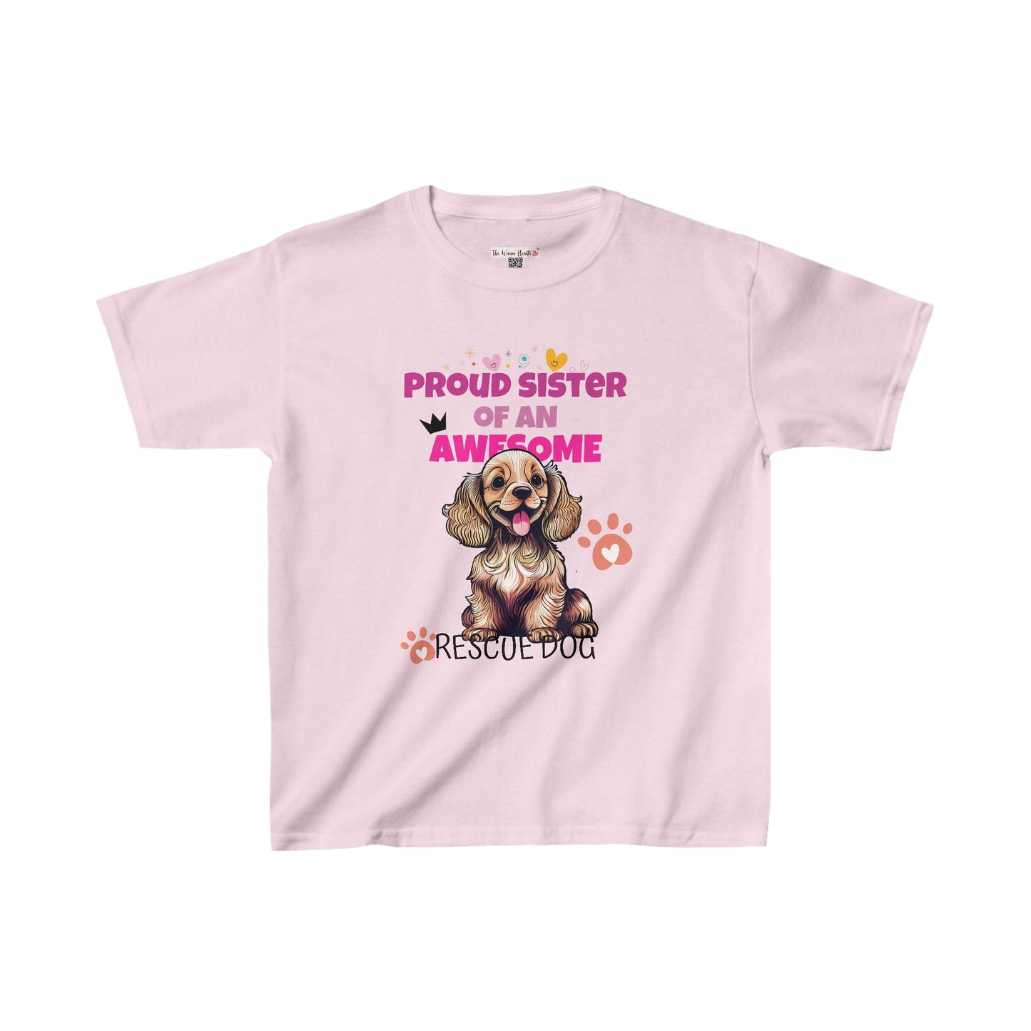 Proud Sister of An Awesome Cocker Spaniel Rescue Dog - Kids Heavy Cotton™ Tee