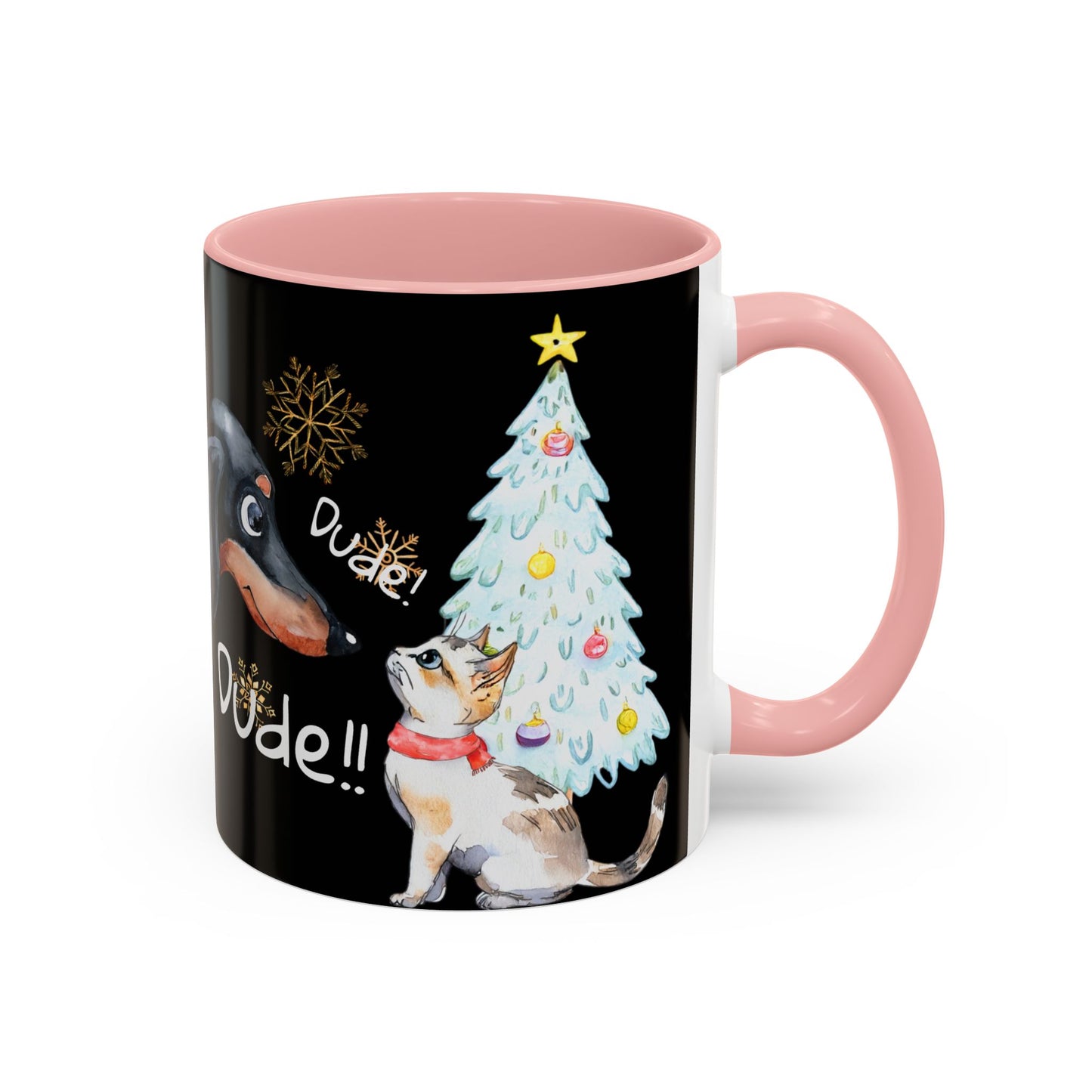 Dude! Dude!! Merry Christmas Accent Coffee Mug