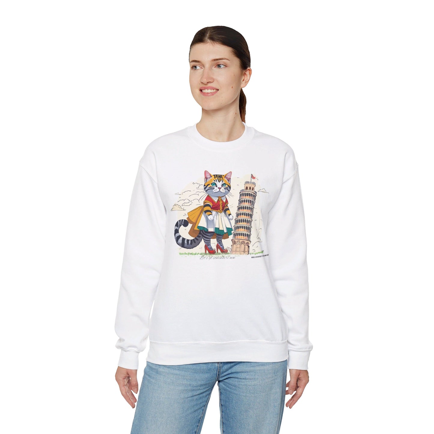 World Catventures - Pisa Tower Unisex Heavy Blend™ Crewneck Sweatshirt