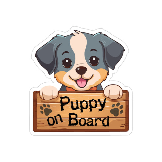 Puppy On Board - Transparent Die-Cut Sticker (Outdoor Approved)