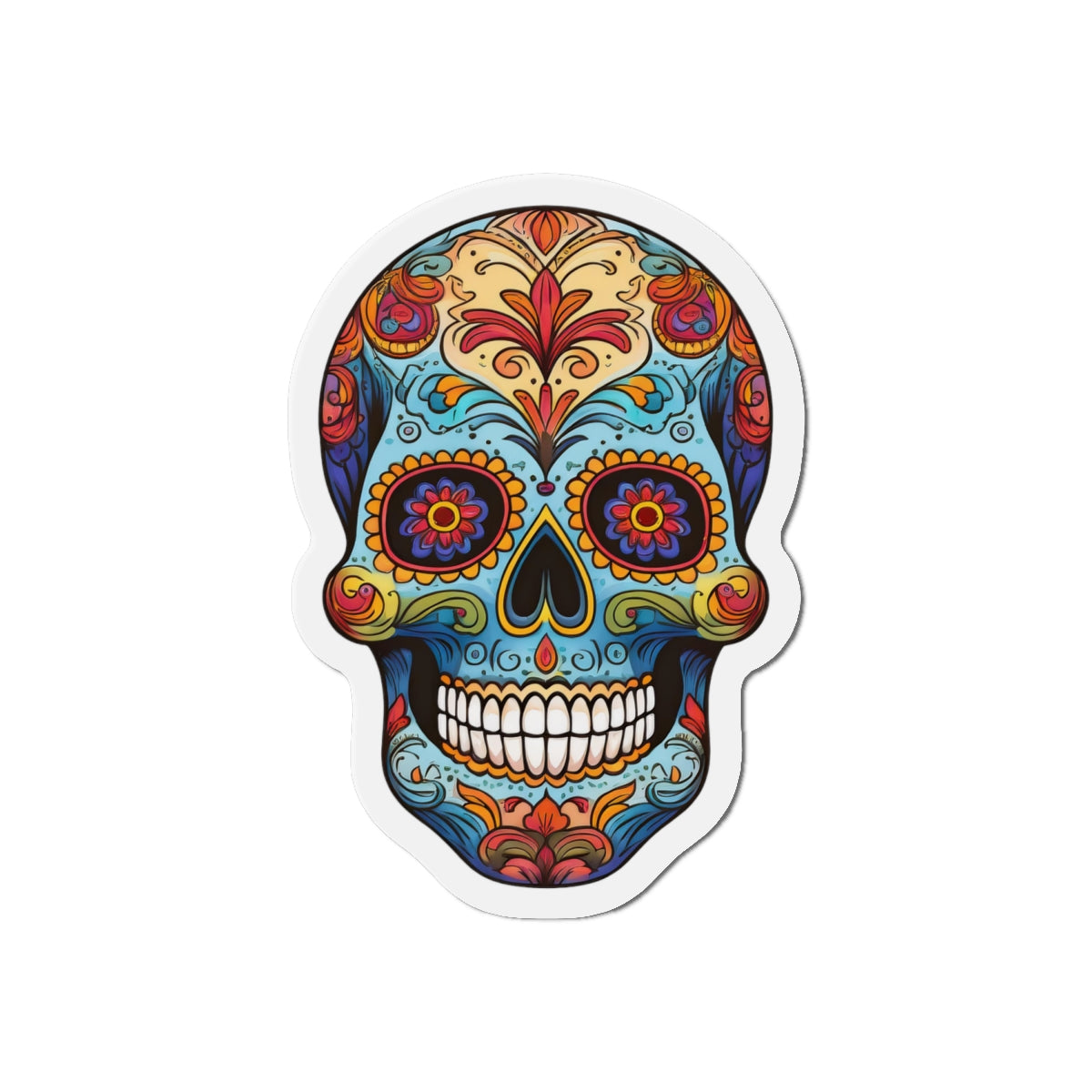 Dia de los Muertos / Day of The Dead Skull Die-Cut Magnet (Outdoor Approved)