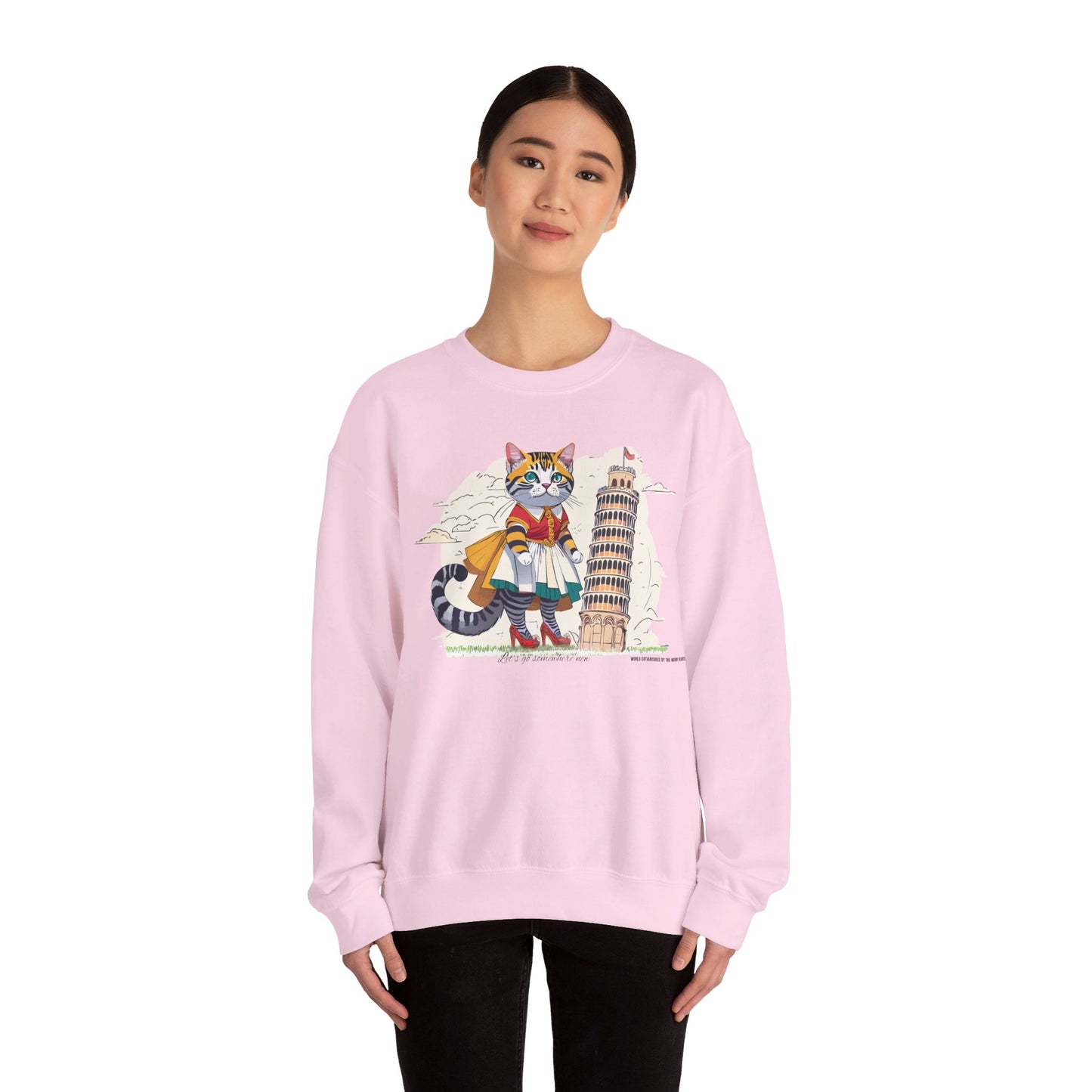 World Catventures - Pisa Tower Unisex Heavy Blend™ Crewneck Sweatshirt