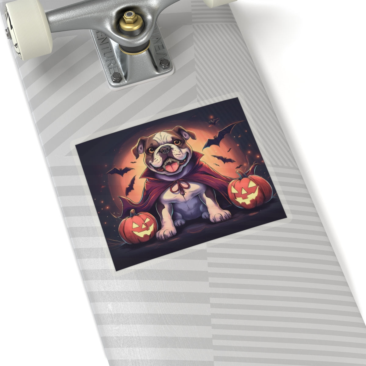 Bull Dog & Halloween Pumpkins - Kiss-Cut Sticker