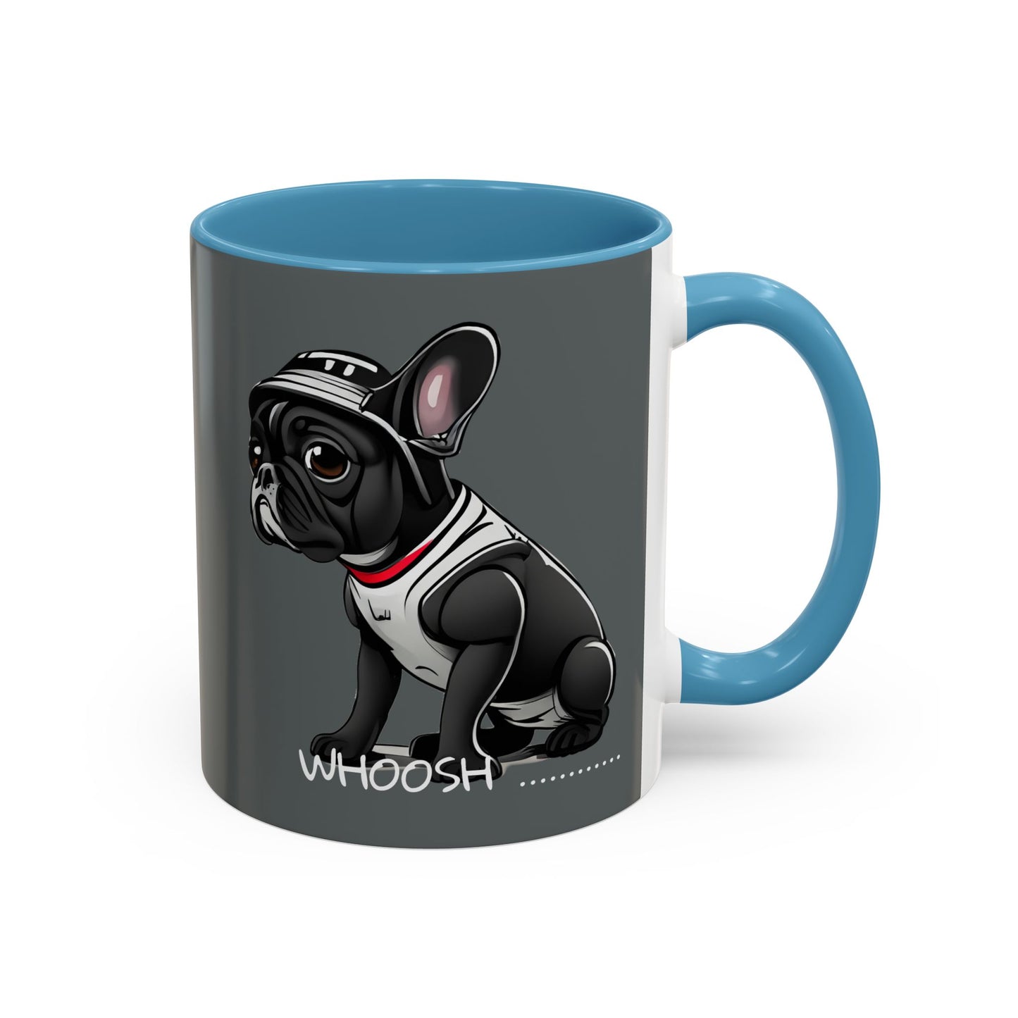 French Bulldog  in Cool Motorcycle Bike Helmet - SWOOSH … , WHOOSH……. Accent Coffee Mug