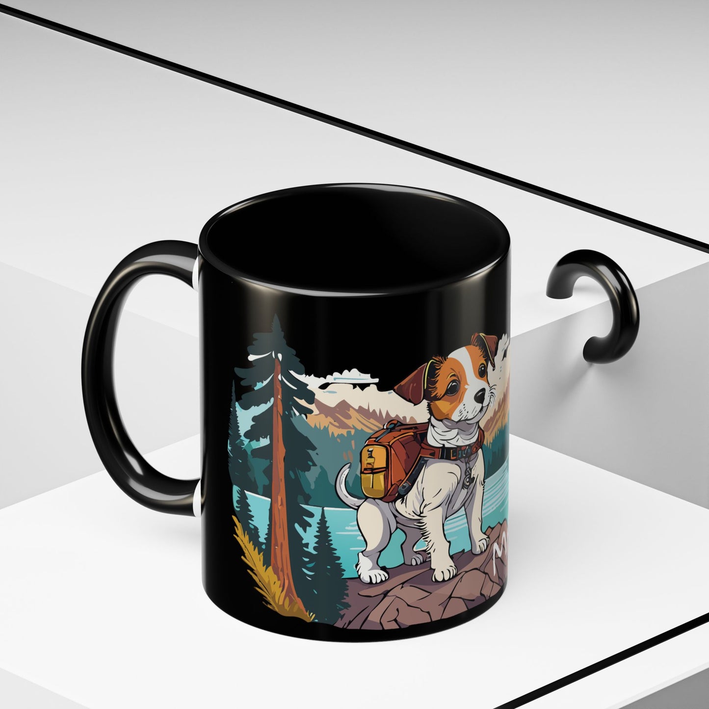 DogXplorer - Jack Russell Terrier Big Bear Lake Adventure Personalized Custom Accent Coffee Mug