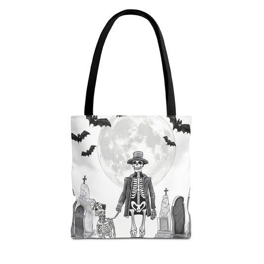 Spooky Halloween Skeleton Tote Bag