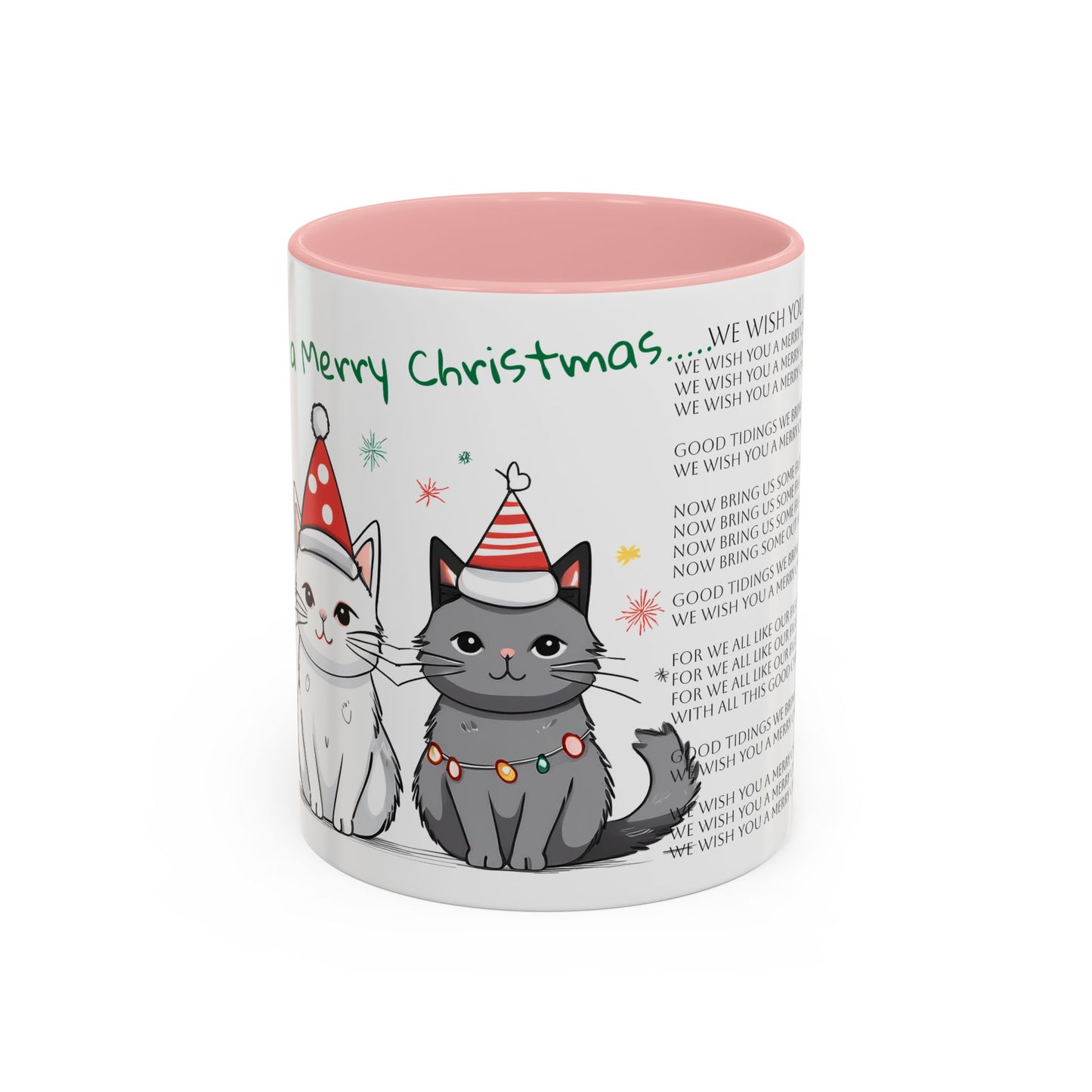 We Wish You A Merry Christmas...Lovely Ktten Cats Singing Christmas Songs Accent Coffee Mug