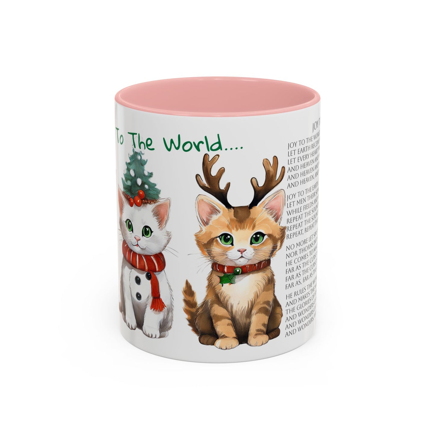 Joy To The World...Kitten Cats in Christmas Attire Singing Christmas Songs Accent Coffee Mug