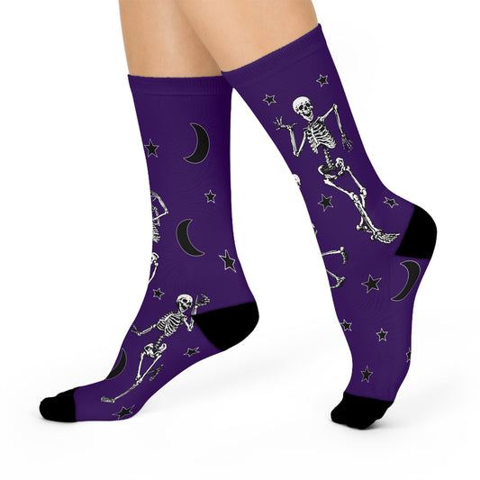 Funny Good Night Skeleton Dancing Crew Socks