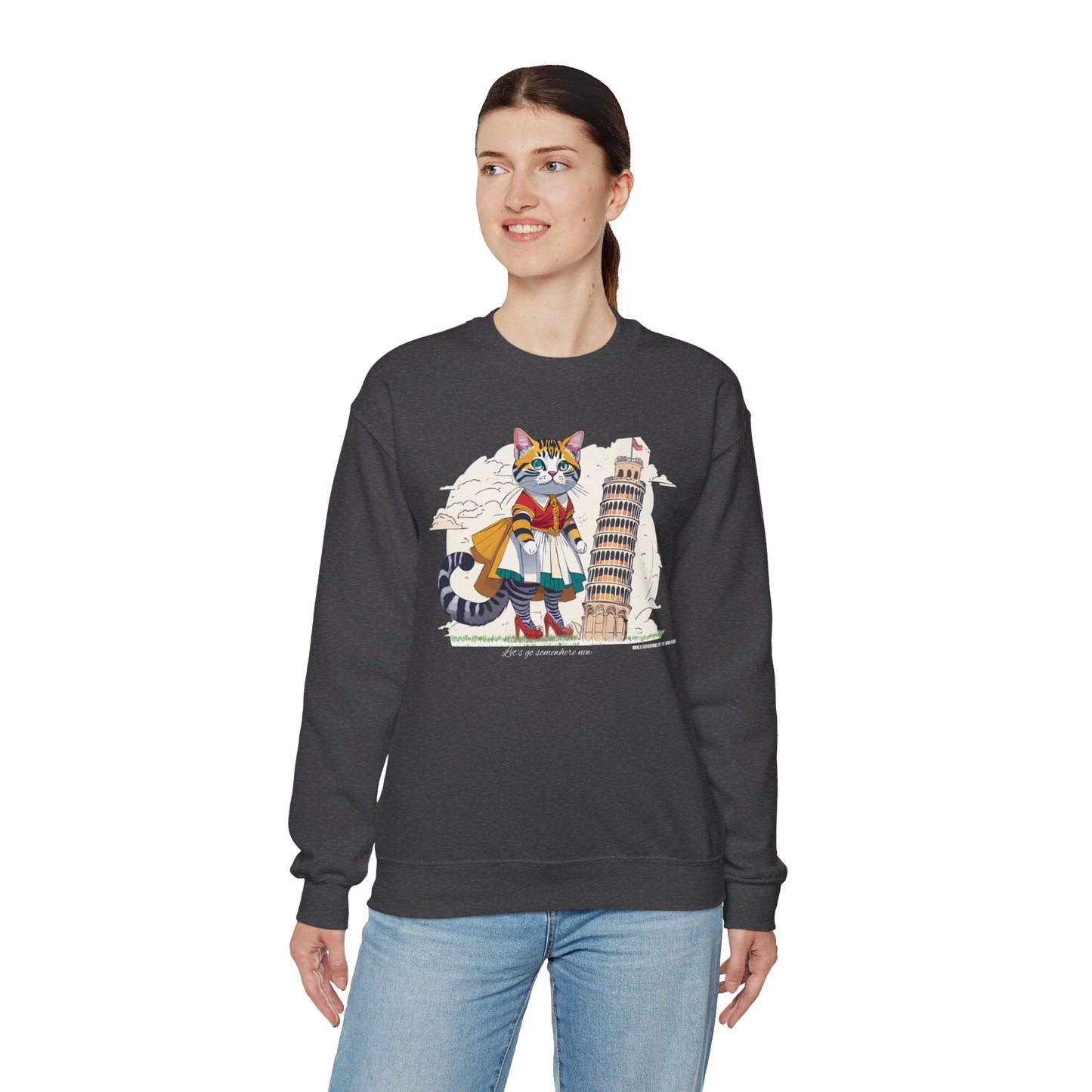 World Catventures - Pisa Tower Unisex Heavy Blend™ Crewneck Sweatshirt