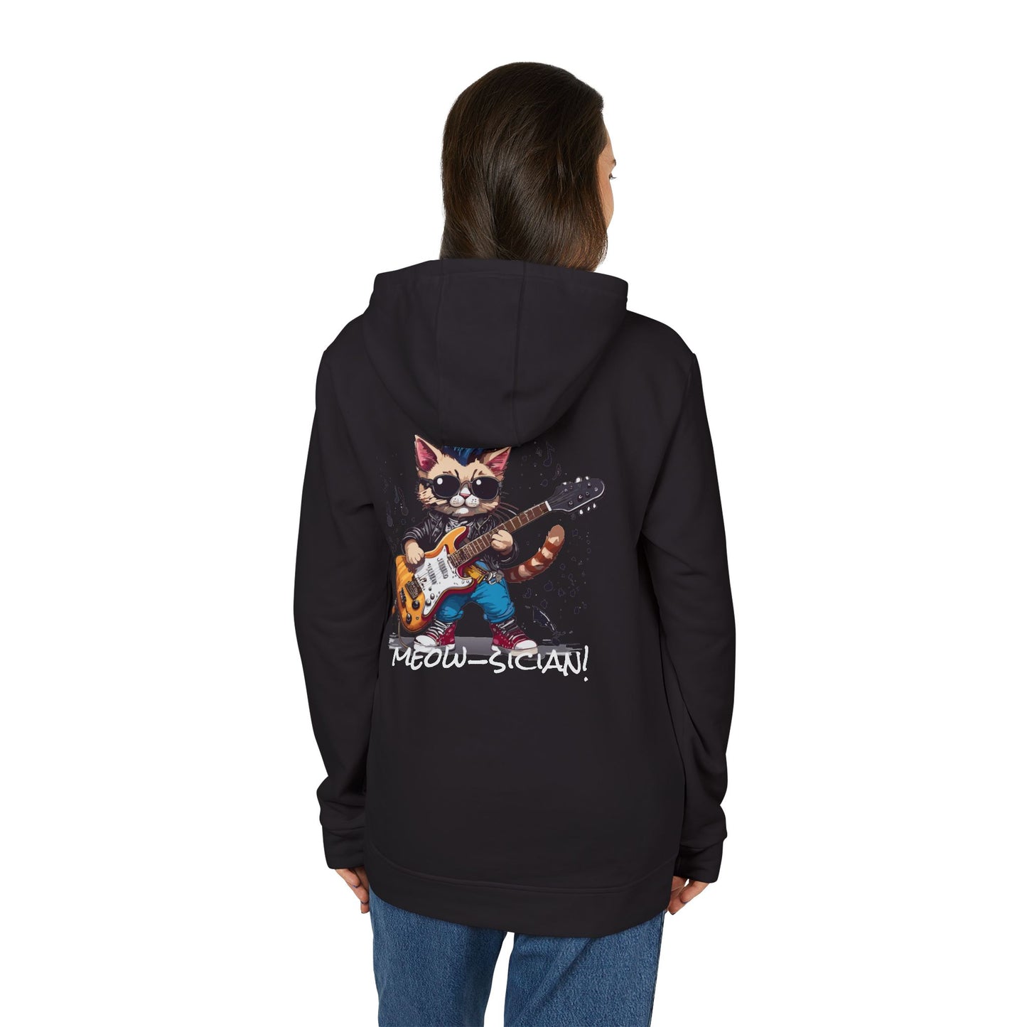 adidas Unisex Fleece - My Cat Is a Punk Rock ... Meow-sician! Hoodie