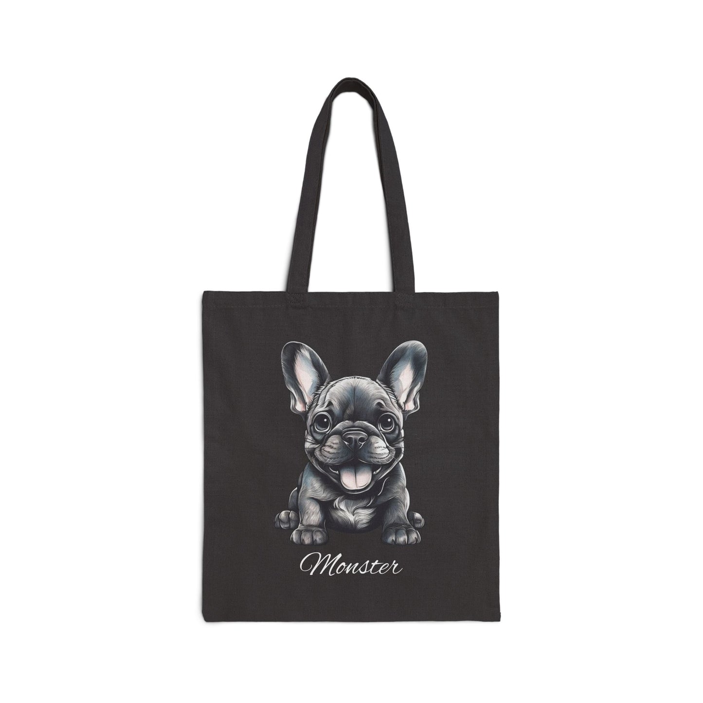 French Bulldog Personalized Custom Cotton Canvas Tote Bag